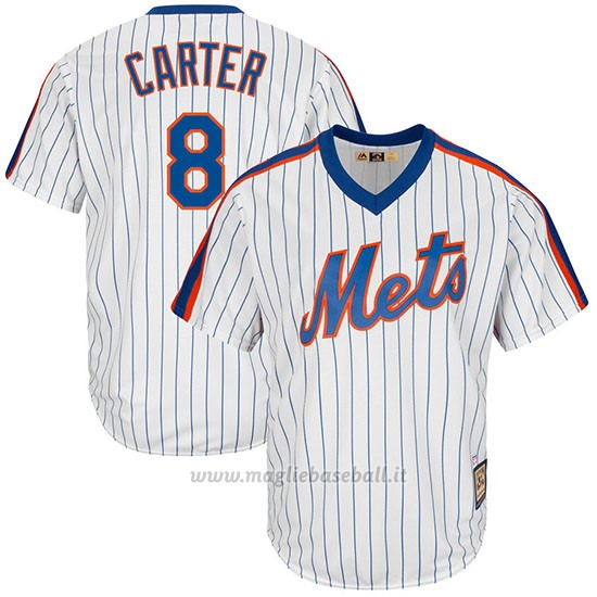 Maglia Baseball Uomo New York Mets Gary Carter Bianco Cooperstown Collezione